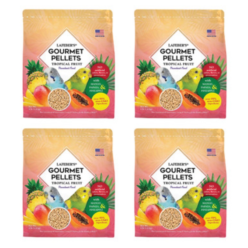Lafeber Gourmet Pellets Tropical Fruit 1.8kg Complete Budgie Food Case of 4