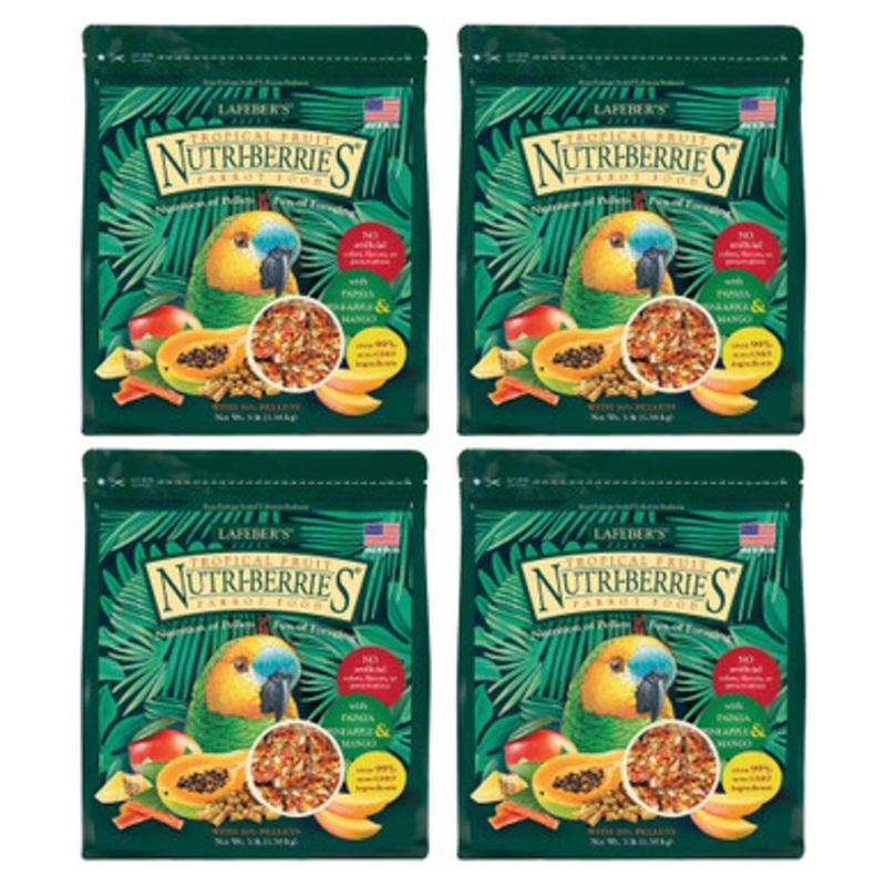 Lafeber NutriBerries Tropical Fruit Complete Parrot Food 1.36kg – Case of 4