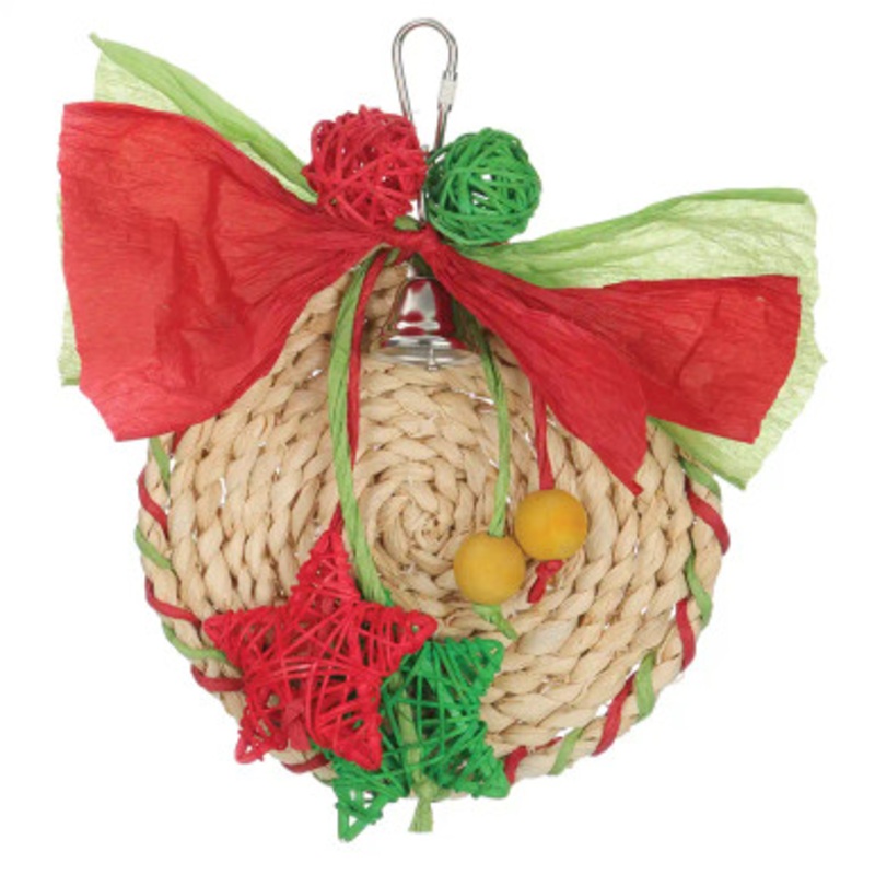 Merry Maize Mat Christmas Parrot Toy with Bell