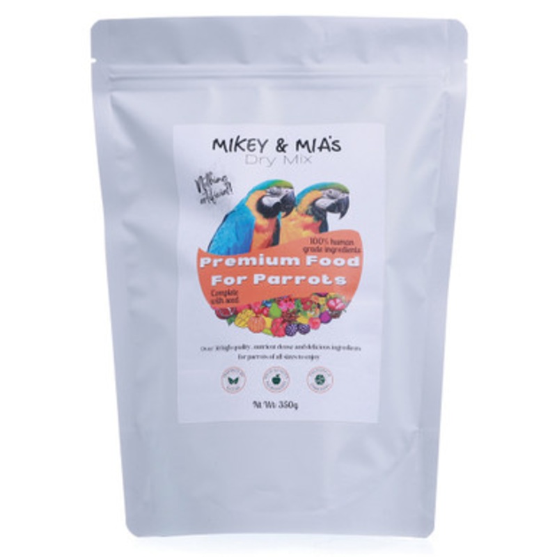 Mikey and Mia’s Dry Mix Healthy Parrot Food 350g