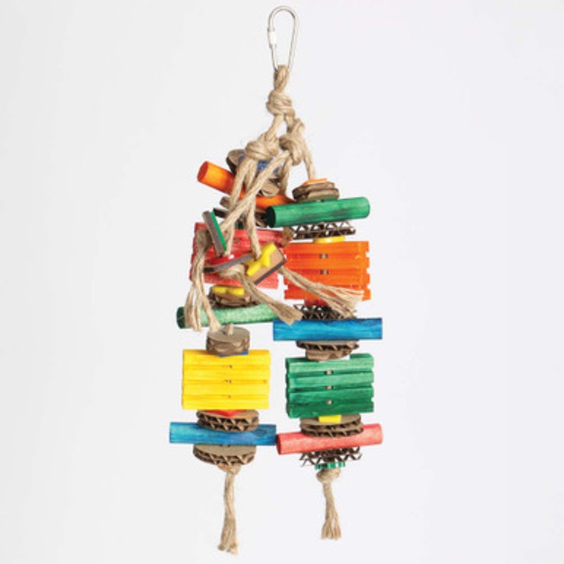 Picoti Groovy Block Chewable Foraging Parrot Toy