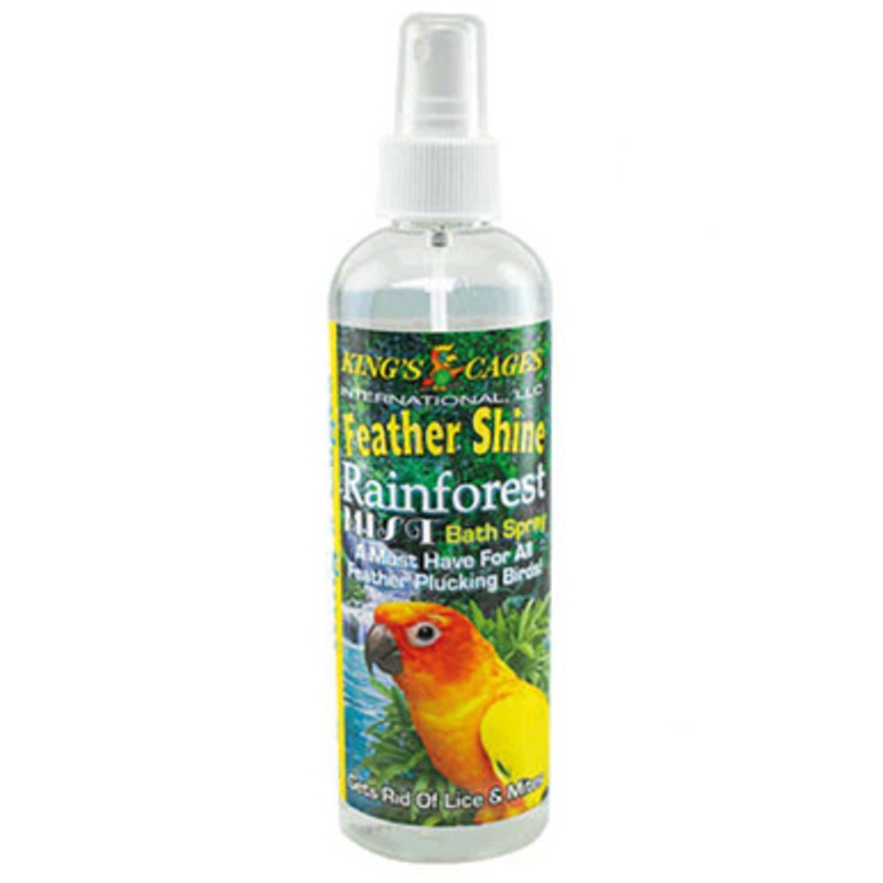 Rainforest Mist Feather Shine Bath Spray for Parrots 8oz – Eucalyptus Scent