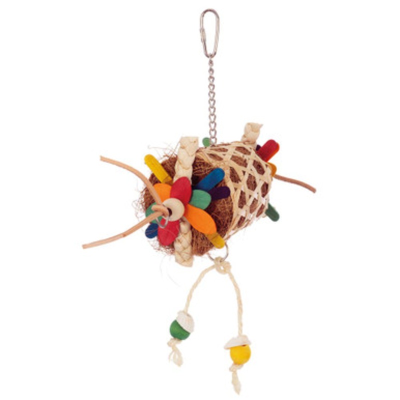 Sidewinder Coco Barrel Foraging Parrot Toy