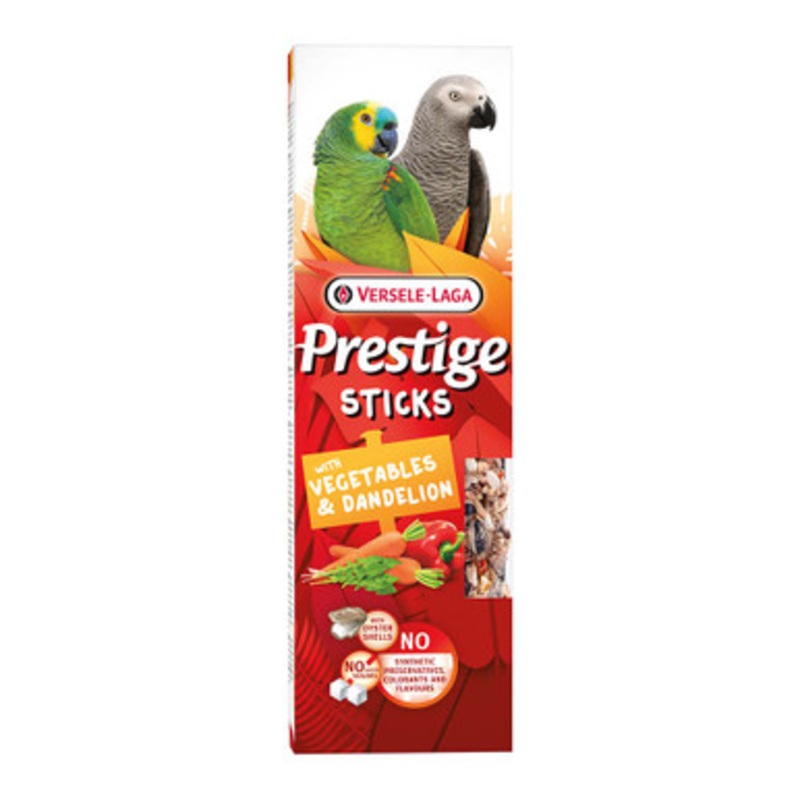Versele-Laga Prestige Twin Pack Parrot Treat Sticks with Vegetable and Dandelion 140g