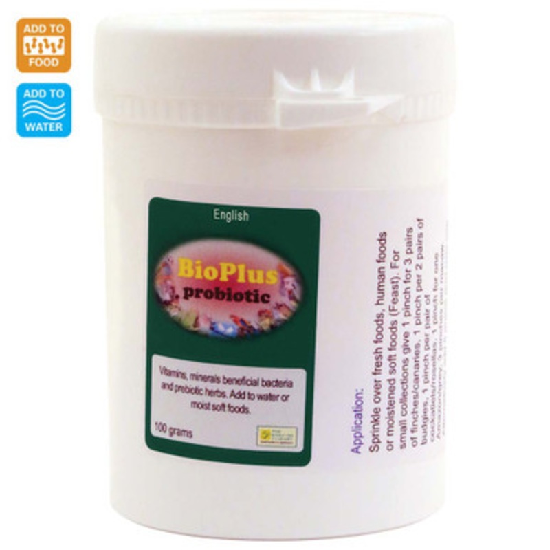 BioPlus 100g Powdered Probiotic for Pet Birds and Parrots