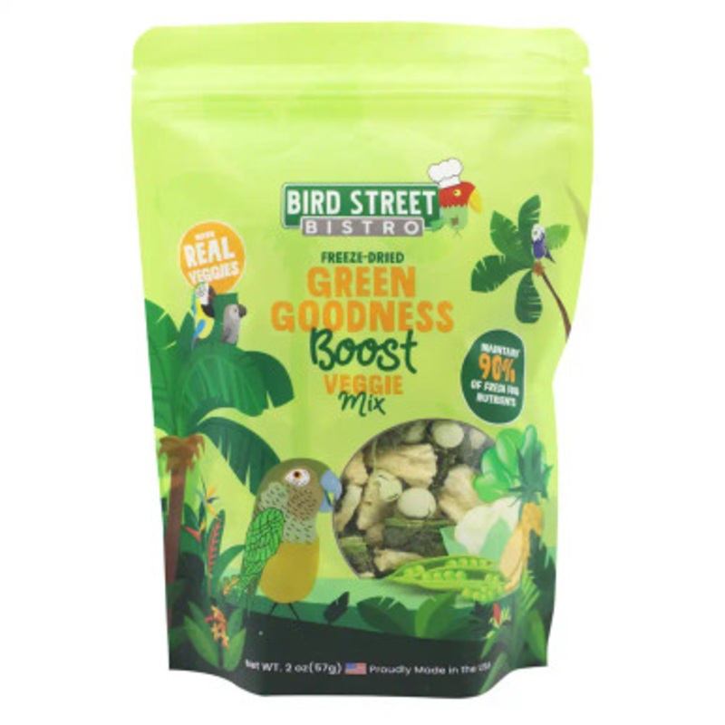 Bird Street Bistro Freeze Dried Green Goodness Boost Veggie Mix Parrot Food 57g