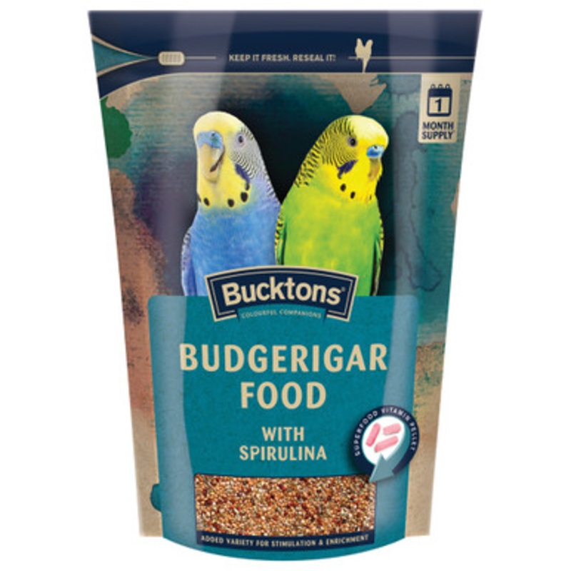 Bucktons Budgie Food with Spirulina 500g