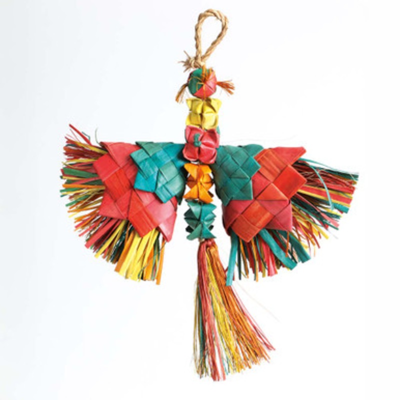 Dragonfly Natural Woven Palm Leaf Parrot Toy Large