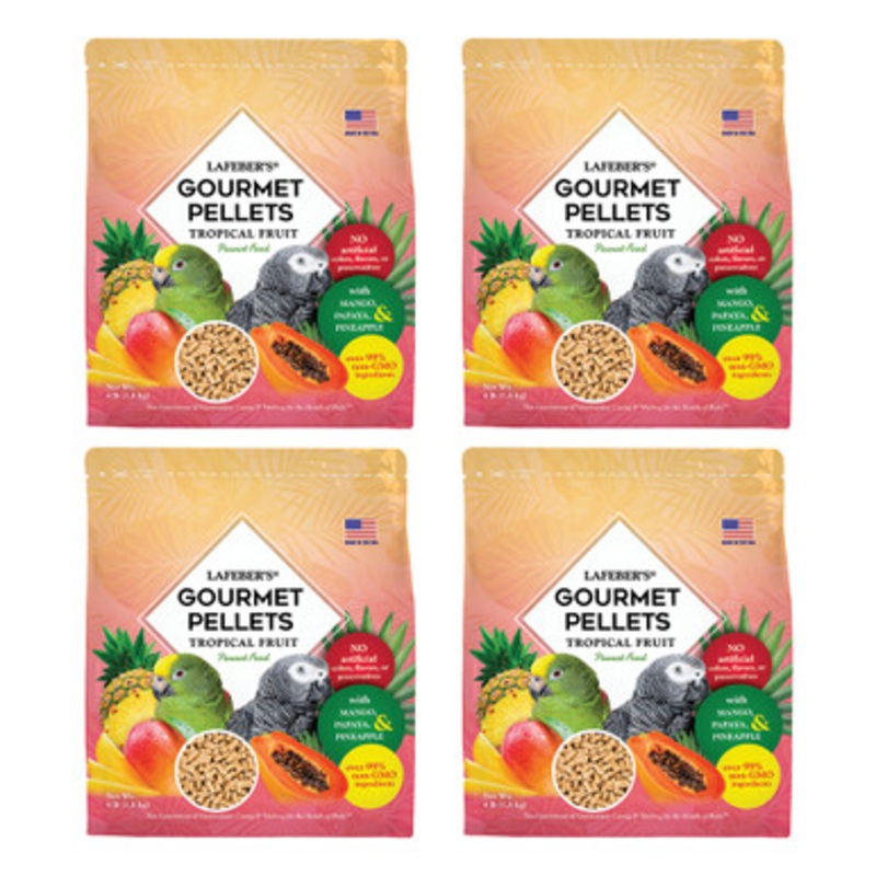Lafeber Gourmet Pellets Tropical Fruit 1.8kg Complete Parrot Food Case of 4