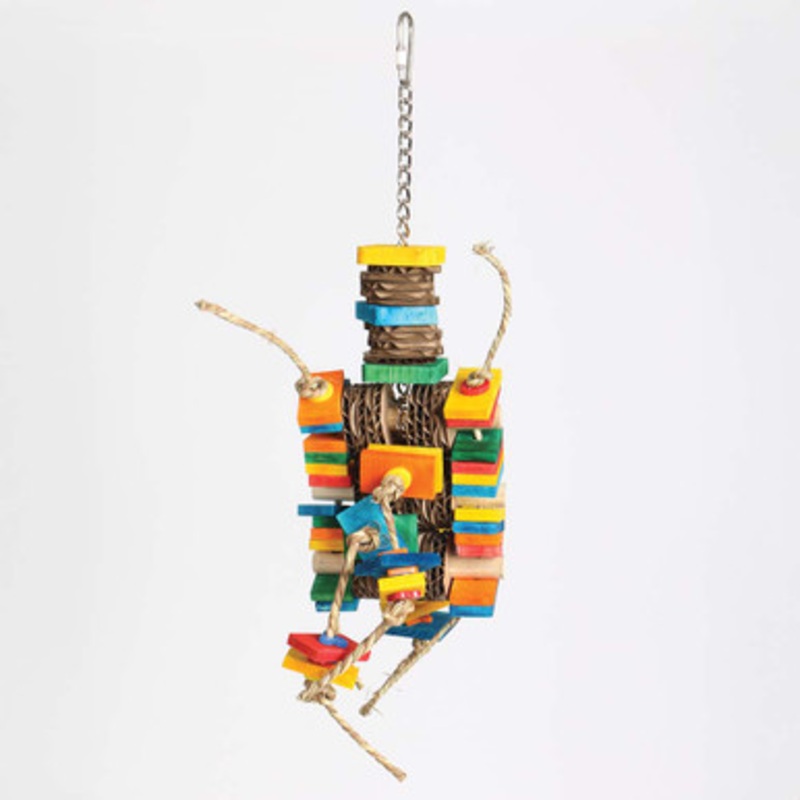 Oscar Wood and Cardboard Parrot Toy Small