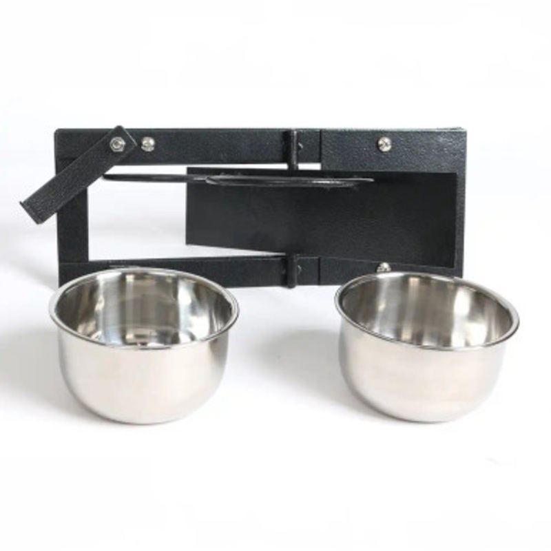 Two Dish Swing Out Feeder with Stainless Steel Bowls