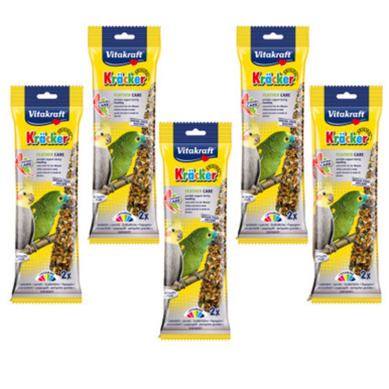 Vitakraft Feather Care Treat Stick for Pet Birds and Parrots Case of 5