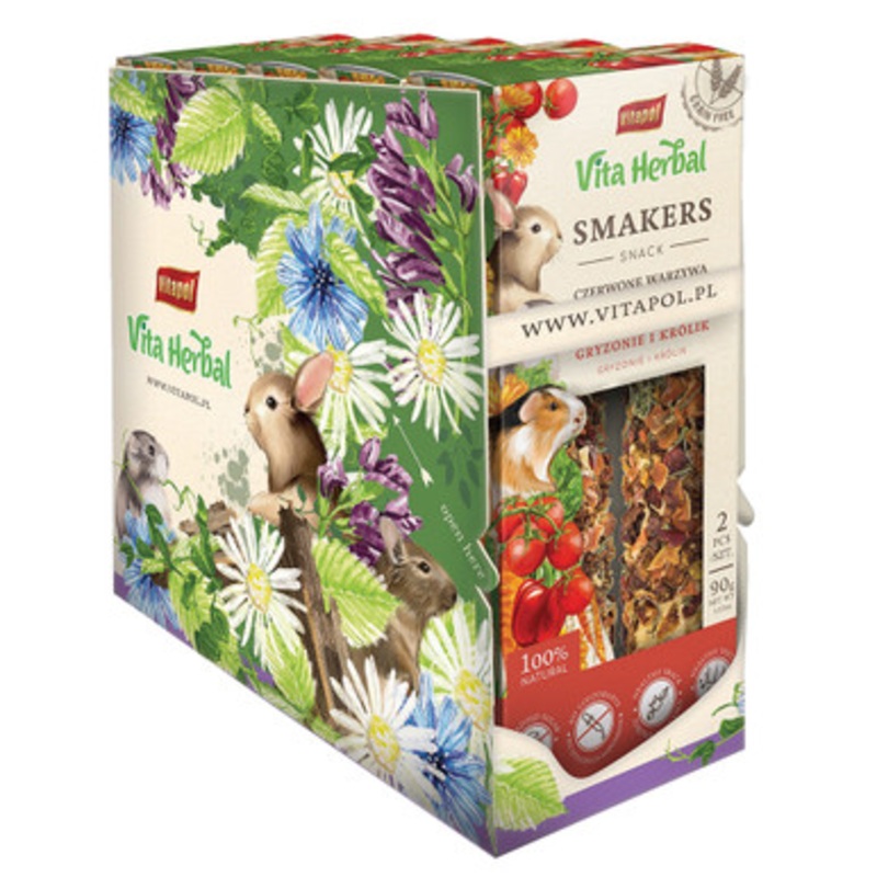 Vitapol Vita Herbal Twinpack Smaker Small Animal Treat Red Vegetable Case of 5