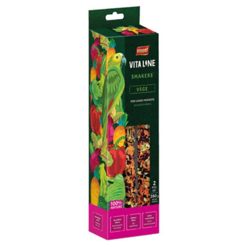 Vitapol Vitaline Twinpack Smaker Parrot Treat Stick Vegetable