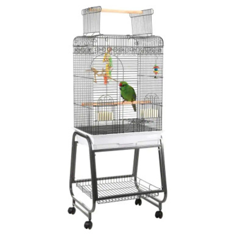 Cuba Open Top Pet Bird and Small Parrot Cage with Stand