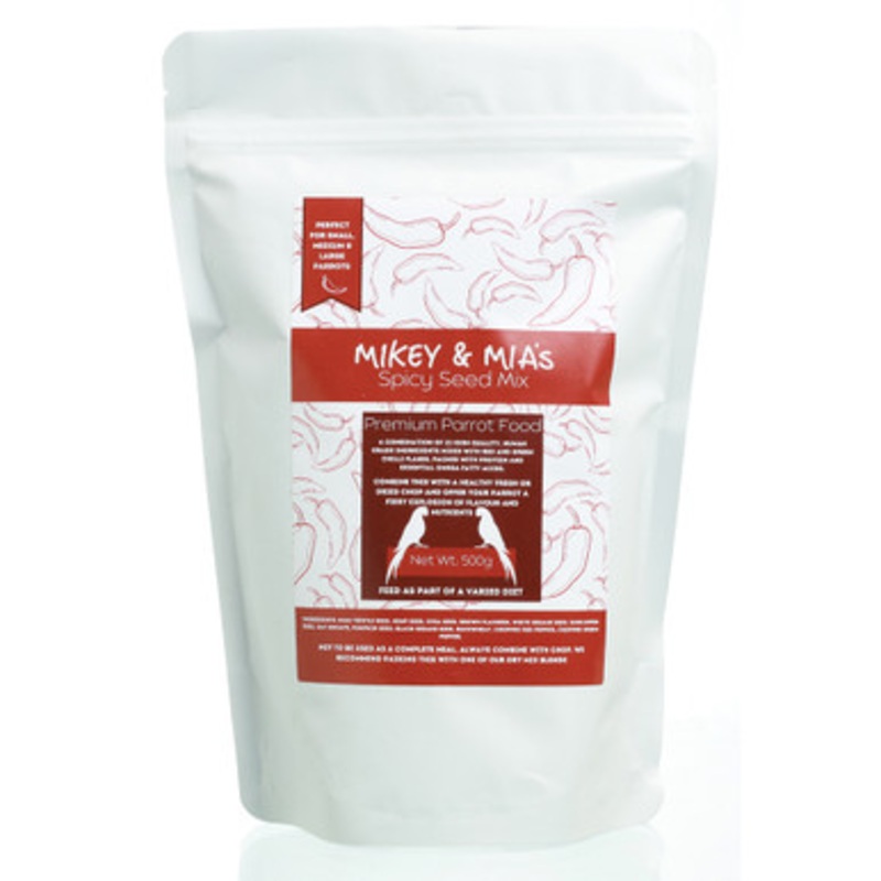 Mikey and Mia’s Spicy Seed Mix Parrot Food 500g