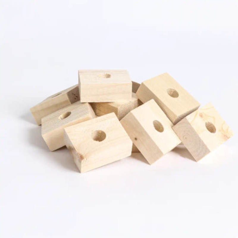 Natural Wooden Blocks Medium – Parrot Toy Parts – 12 Pack