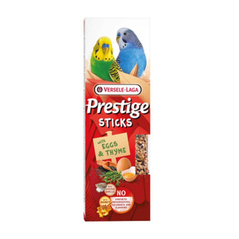 Versele-Laga Prestige Twin Pack Budgie Treat Sticks with Egg and Thyme 60g