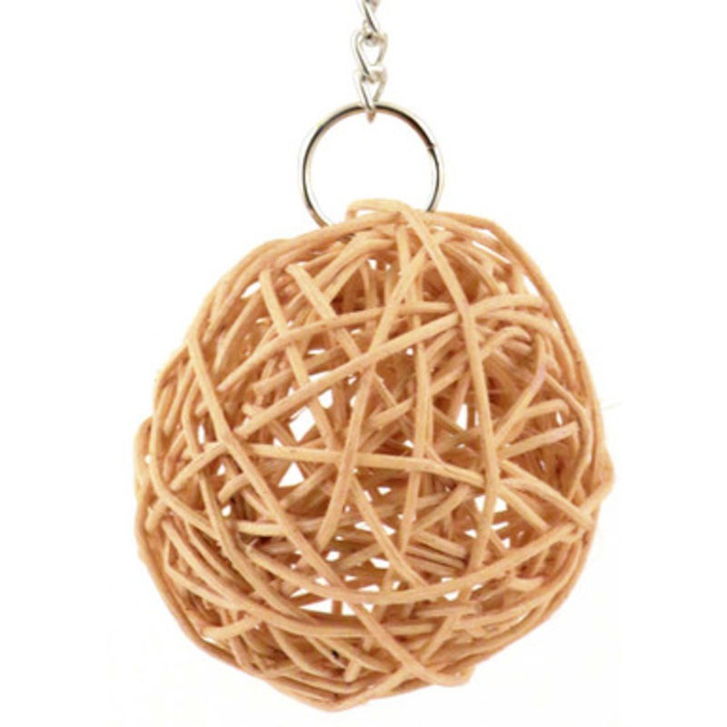 Woven Vine Ball on Chain Parrot Toy – Large