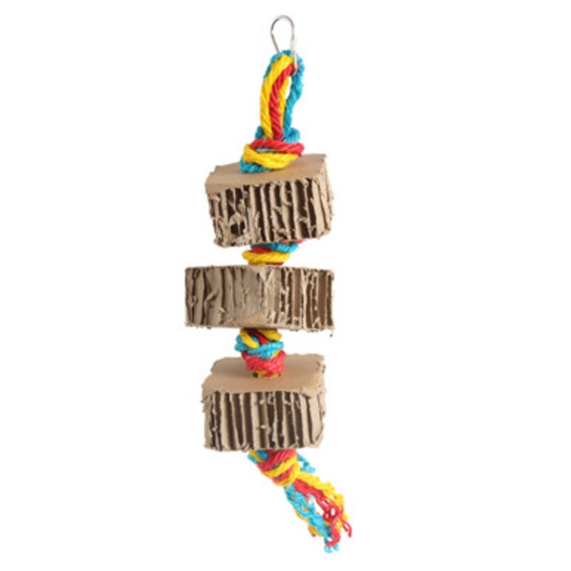 Blocks & Knots Chunky Cardboard Parrot Toy – Small