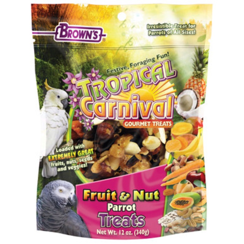 Brown’s Fruit & Nut Carnival Medium Parrot Treat Mix – 340g