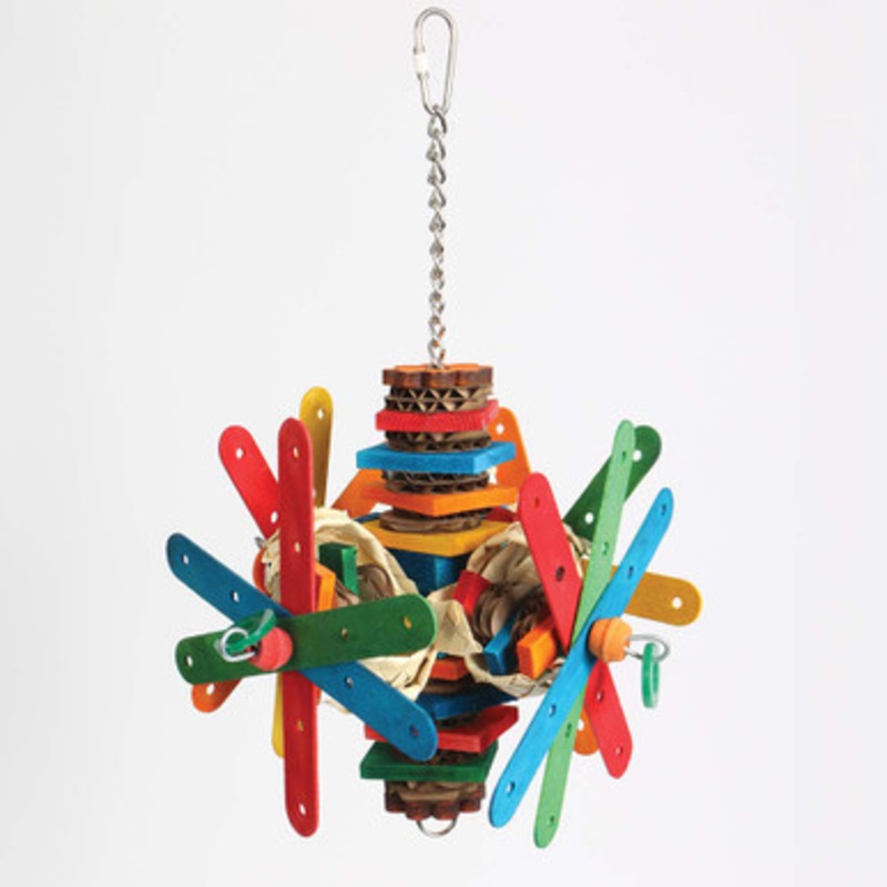 Coloured Bamboo Sticks Sputnik Parrot Toy