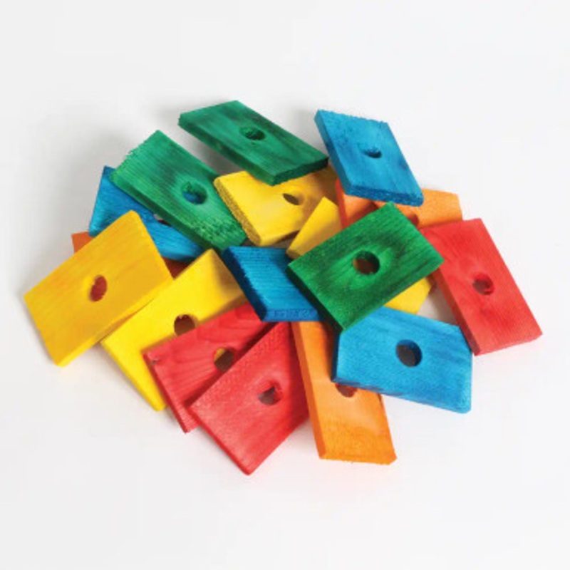 Coloured Wood Slices – Small – Parrot Toy Parts – Pack of 18