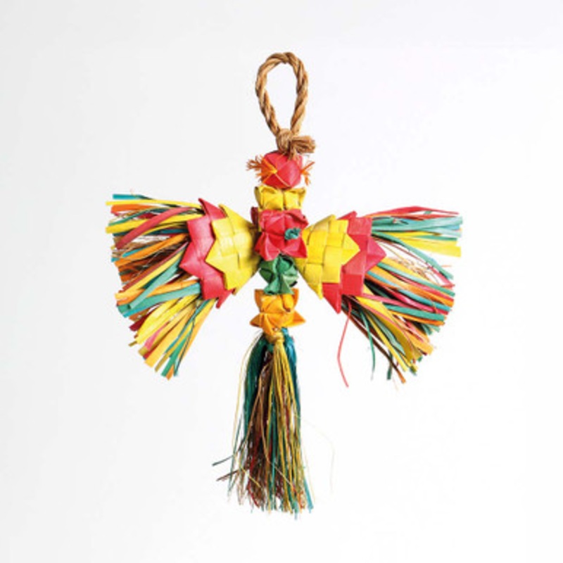 Dragonfly Natural Woven Palm Leaf Parrot Toy Small