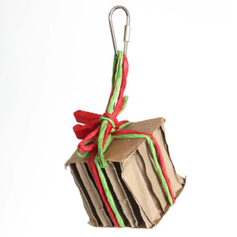 Festive Chunky Cardboard Chewable Parrot Toy