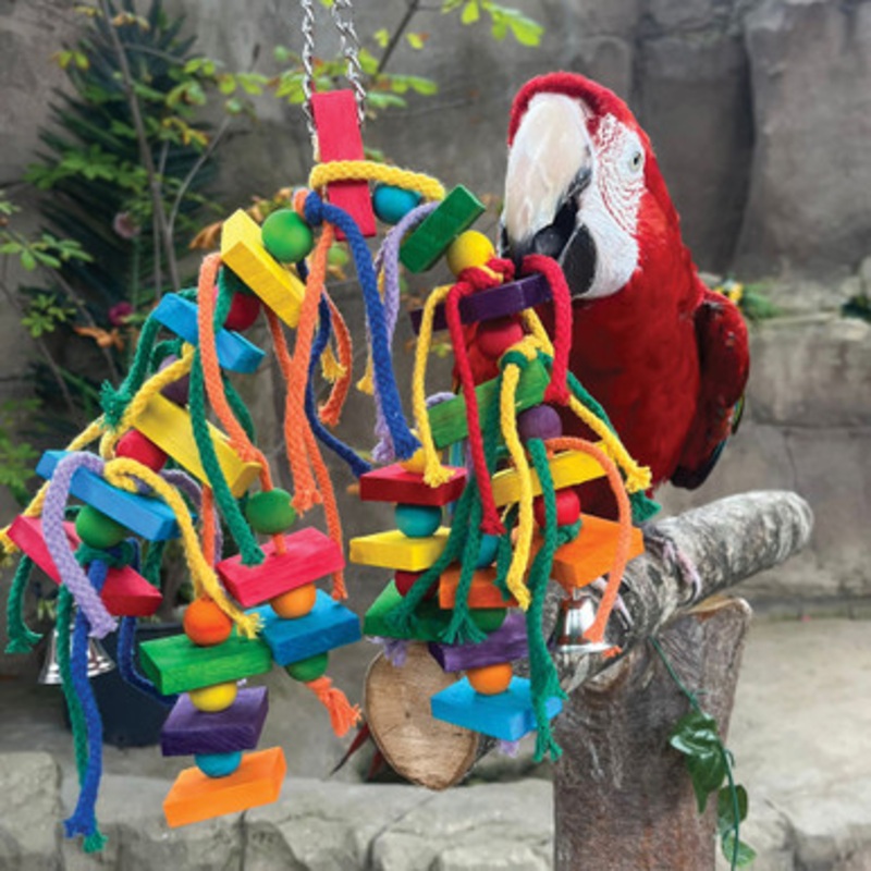 Huggle Monster Wood & Rope Parrot Toy