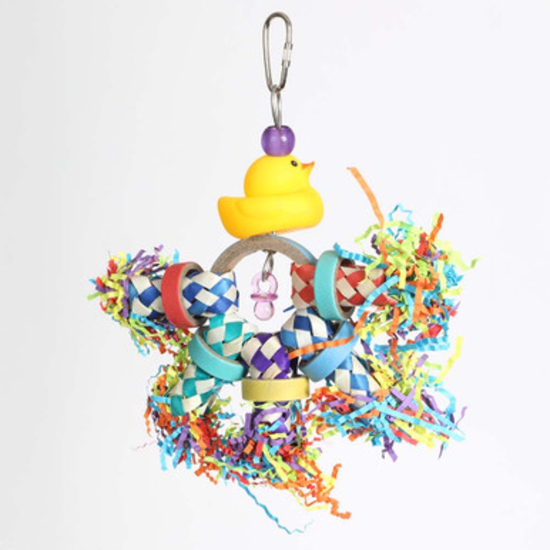 Just Ducky Party Paper Ring Shredding Parrot Toy