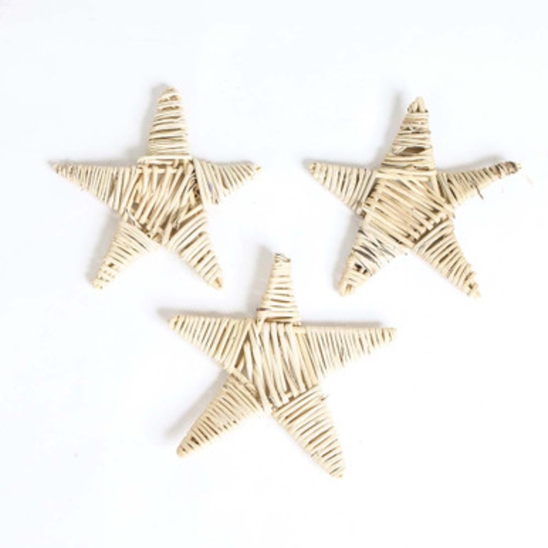 Pack of 3 Large Woven Vine Stars Parrot Toy Making Parts