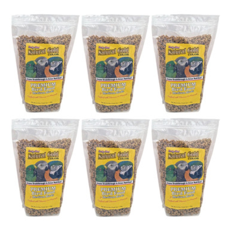 Pretty Bird Natural Gold Large 2.6lb Parrot Food Case of 6