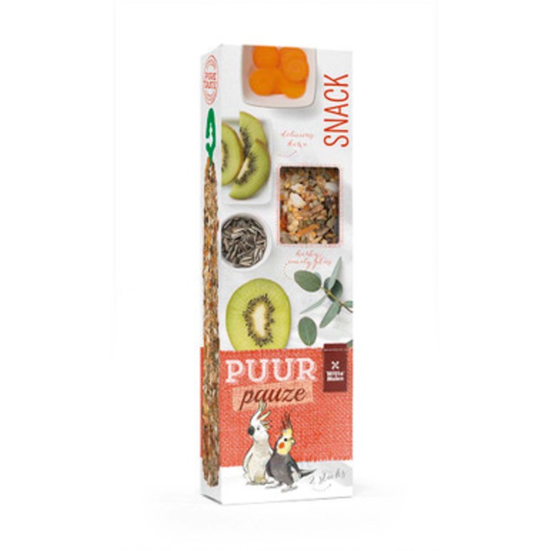 PUUR Twin Pack Kiwi and Eucalyptus Parrot Treat Sticks 140g