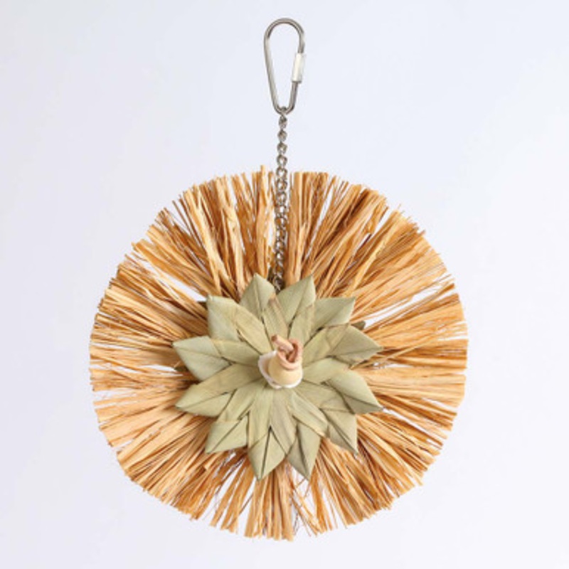 Raffia Round Preening Natural Parrot Toy