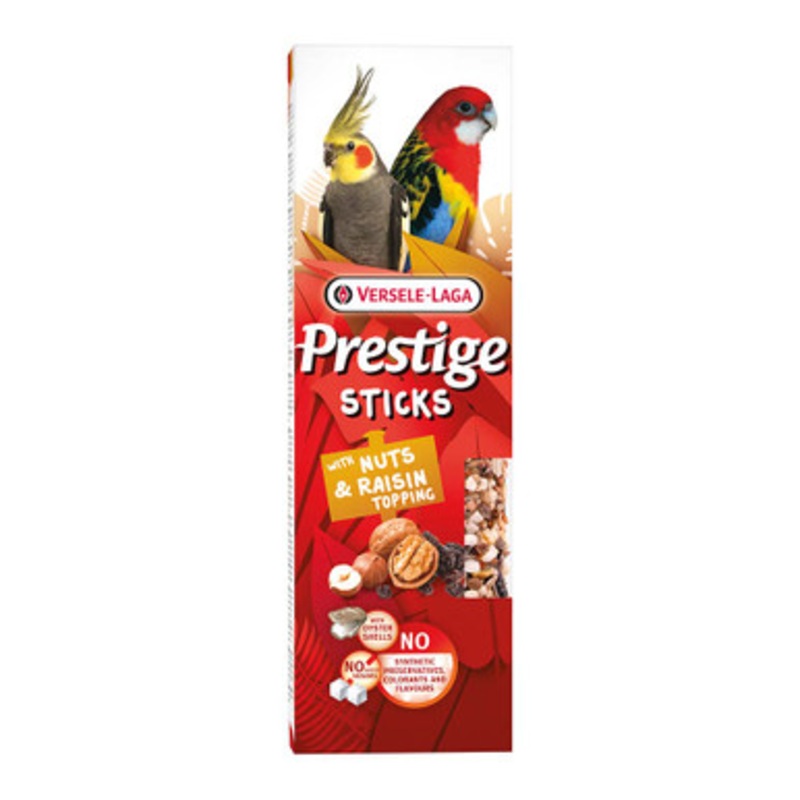 Versele-Laga Prestige Twin Pack Cockatiel Treat Sticks with Nut and Raisin 140g