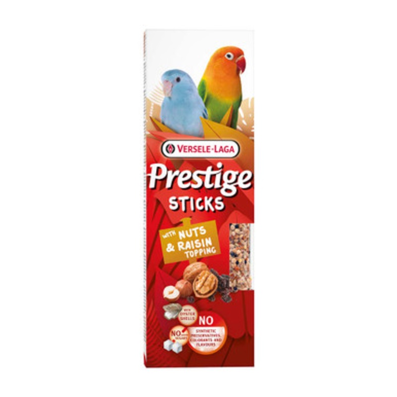 Versele-Laga Prestige Twin Pack Lovebird Treat Sticks with Nuts and Raisins 60g