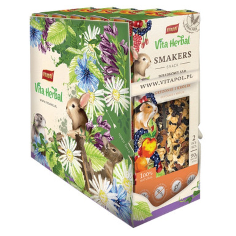Vitapol Vita Herbal Twinpack Smaker Small Animal Treat Orchard Case of 5