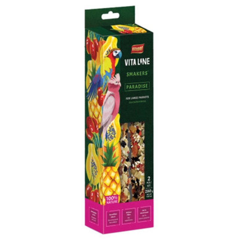 Vitapol Vitaline Twinpack Smaker Parrot Treat Stick Tropical Paradise