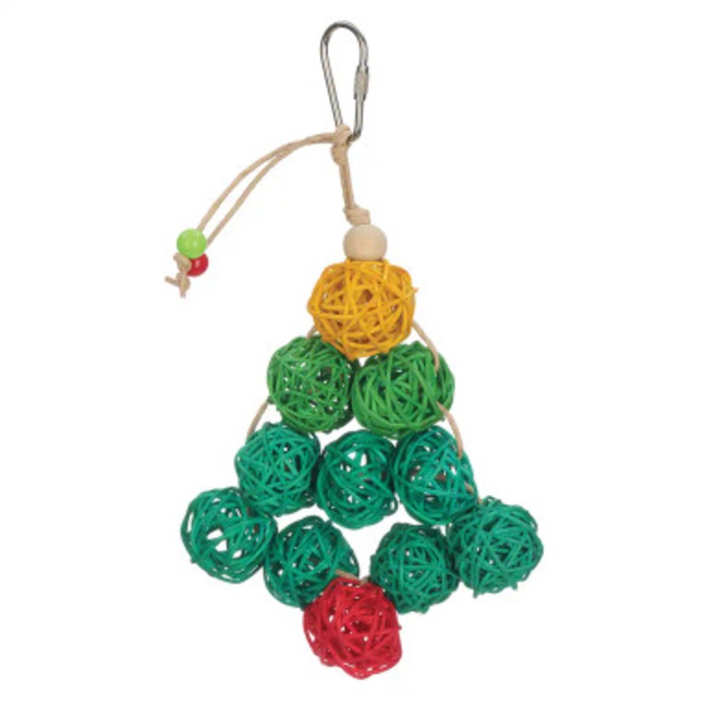 Woven Vine Munch Ball Christmas Tree Parrot Toy