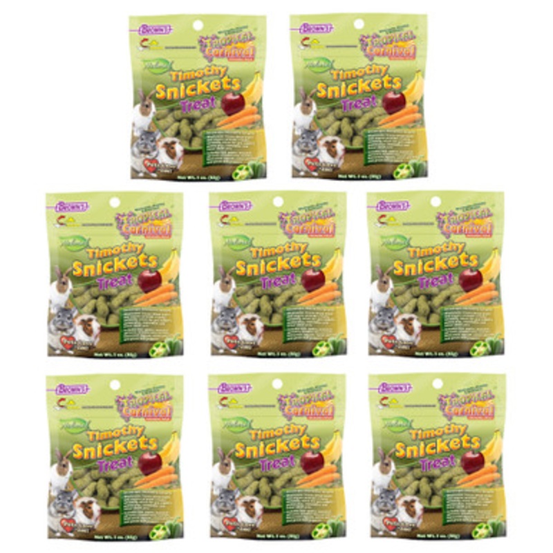 Brown`s Tropical Carnival Timothy Snickets Small Animal Treat – 85g Case of 8