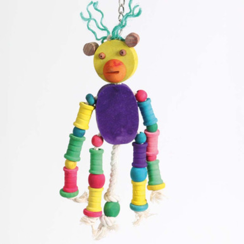 Cheeky Chimp Wood & Rope Parrot Toy