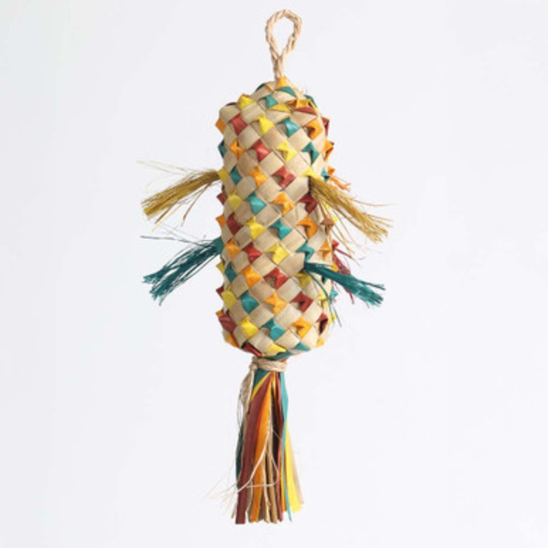 Coloured Pinata Spiked Palm Leaf Shredding Parrot Toy Medium