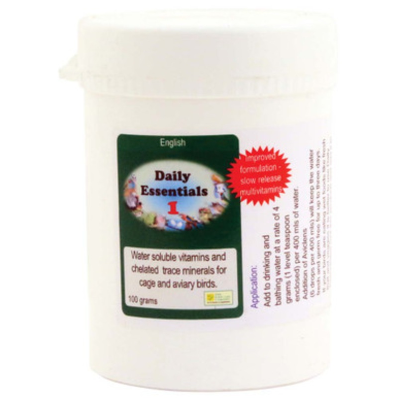 Daily Essentials 1 Soluble Multi-Vitamins for Parrots 100g