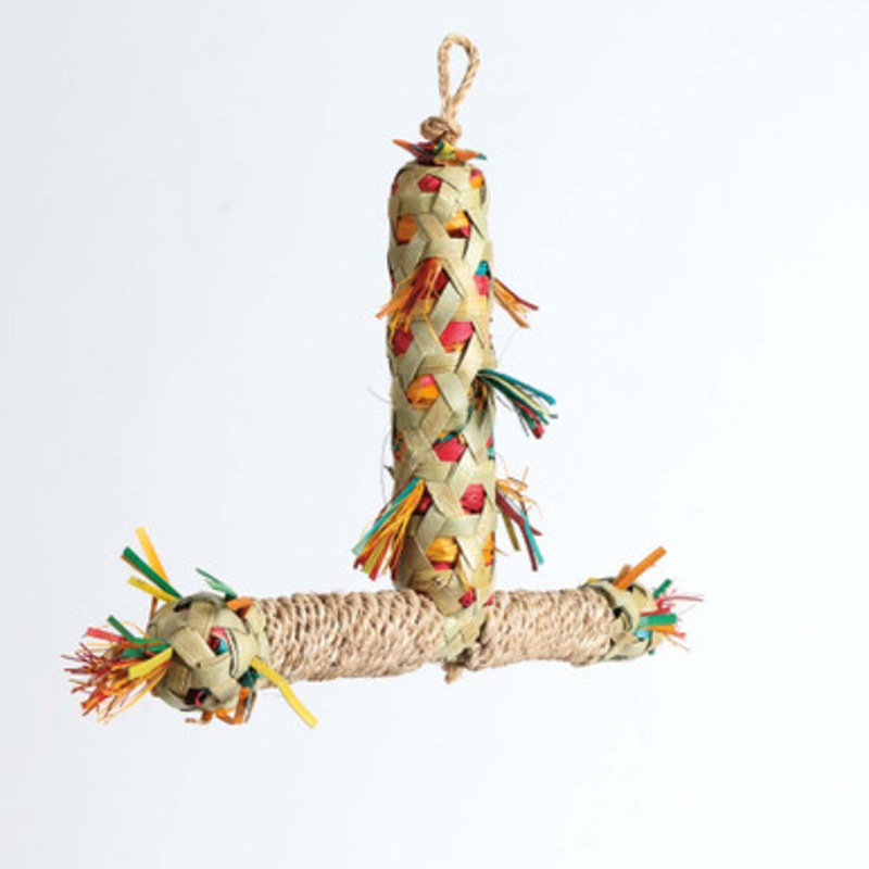 Foraging T Perch Natural Parrot Toy Small