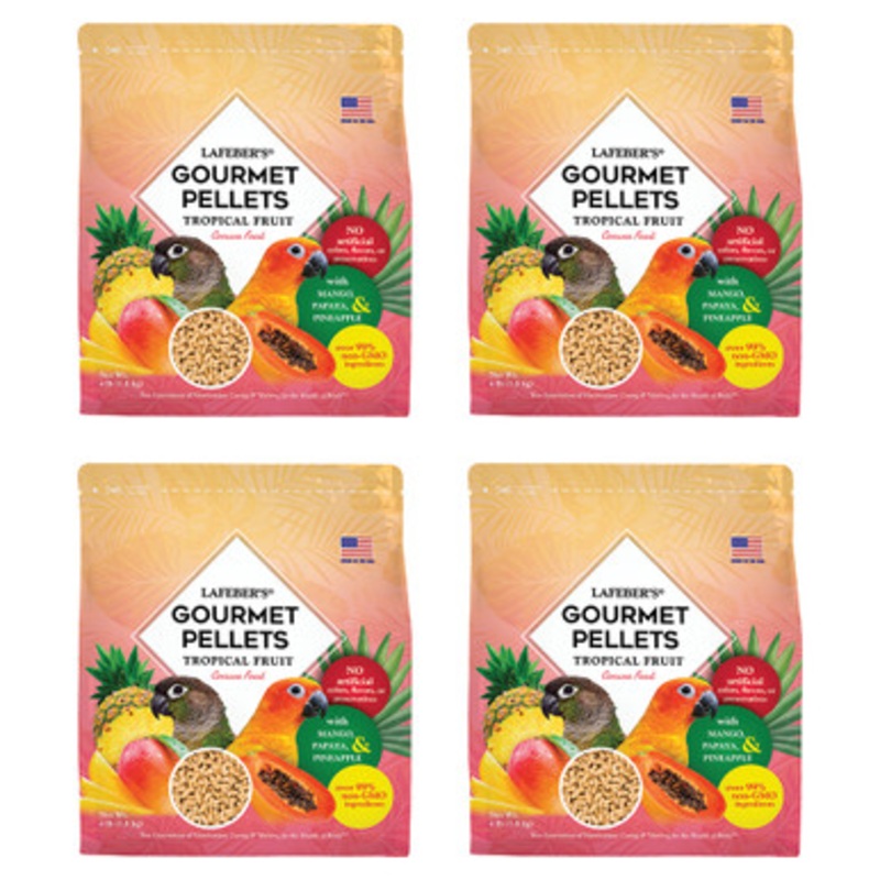 Lafeber Gourmet Pellets Tropical Fruit 1.8kg Complete Conure Food – Case of 4