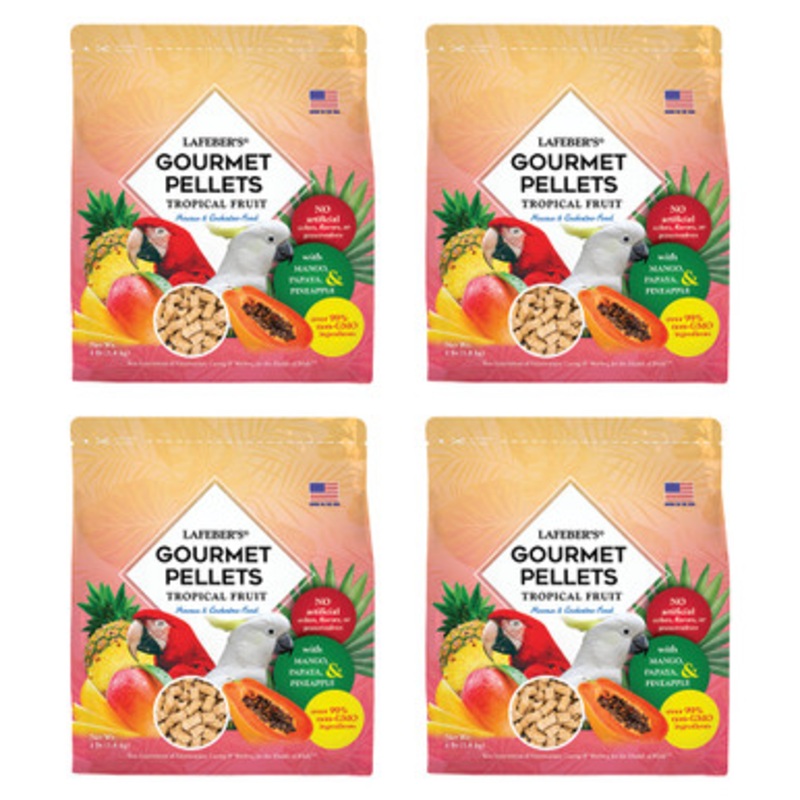 Lafeber Gourmet Pellets Tropical Fruit 1.8kg Complete Large Parrot Food Case of 4