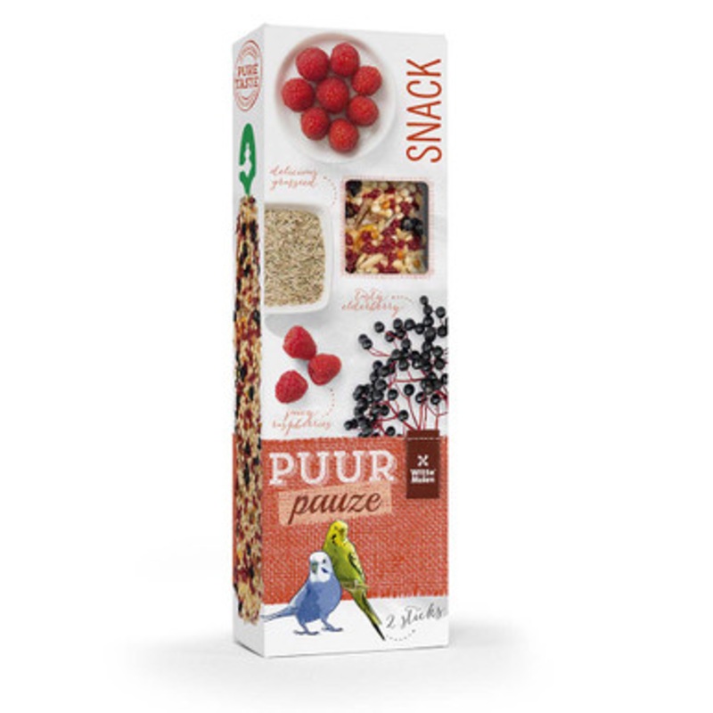 PUUR Twin Pack Raspberry and Elderberry Budgie Treat Sticks 60g