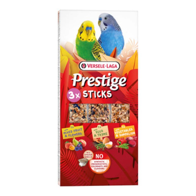 Versele-Laga Prestige Variety Triple Pack Budgie Treat Sticks with Three Flavours 90g