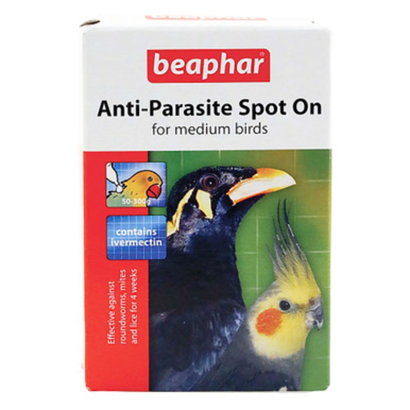 Anti-Parasite Spot On – Cockatiels, Conures, Senegals etc